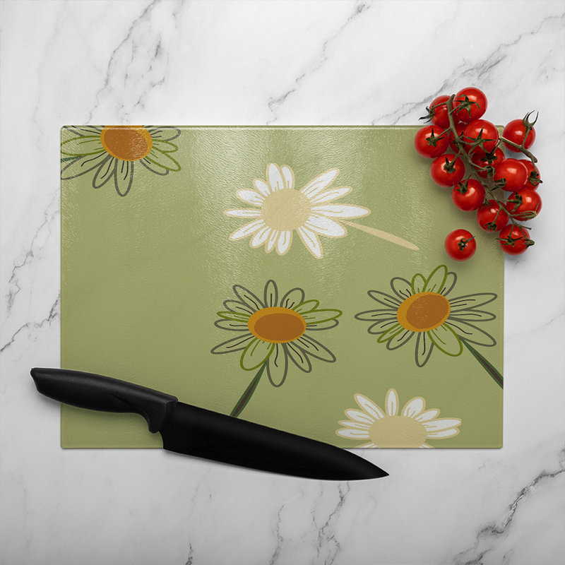 Patterns And Shapes In The Style Of Scrapbooking Glass Chopping Board, 40cm L x 28cm W