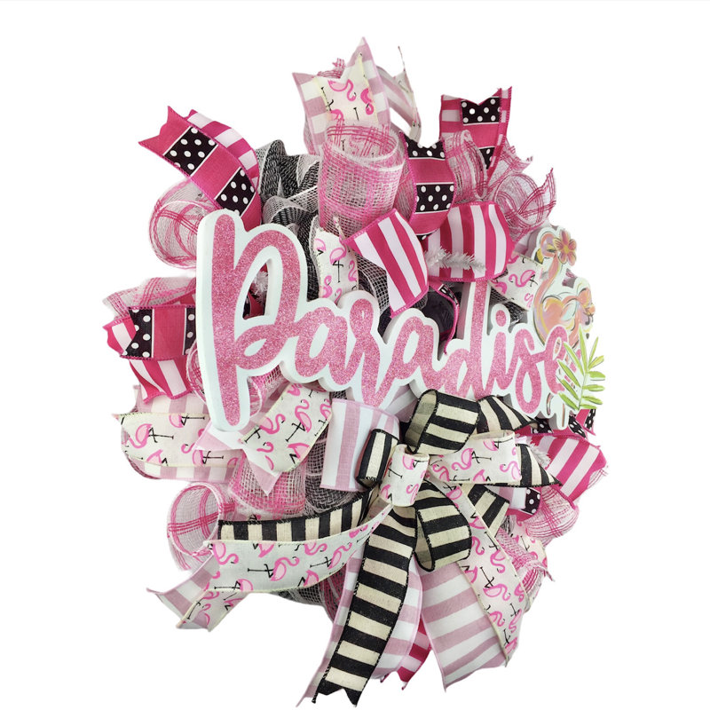 Couronne en maille 18 po Paradise Flamingo