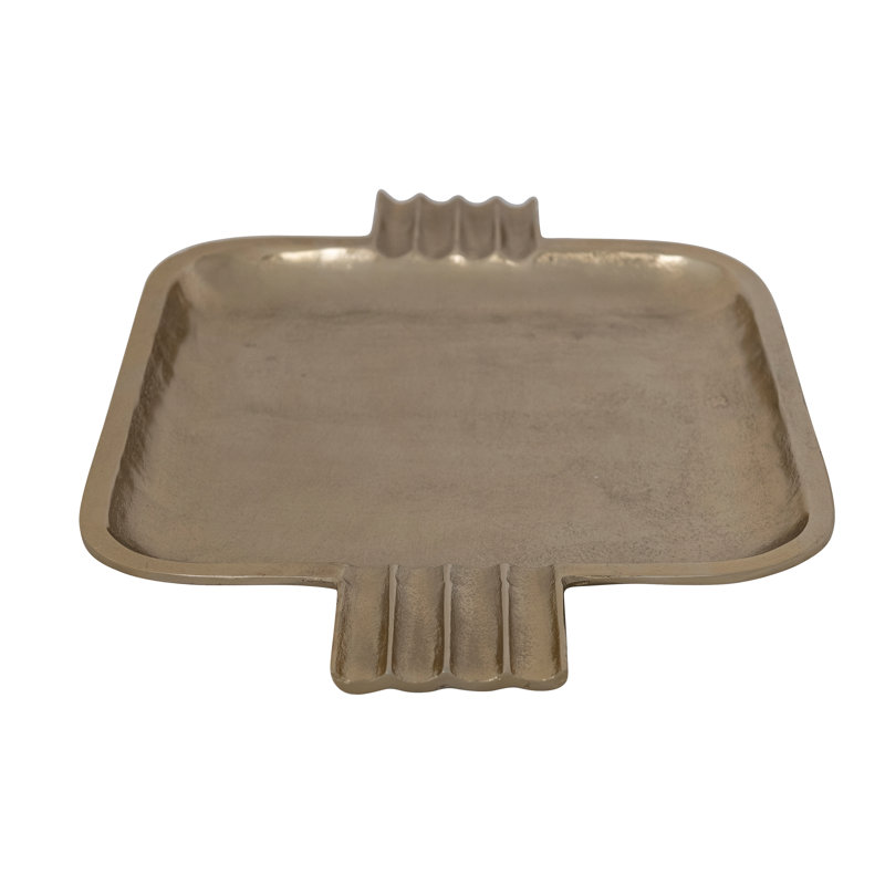 Plateau en aluminium avec poignées cannelées