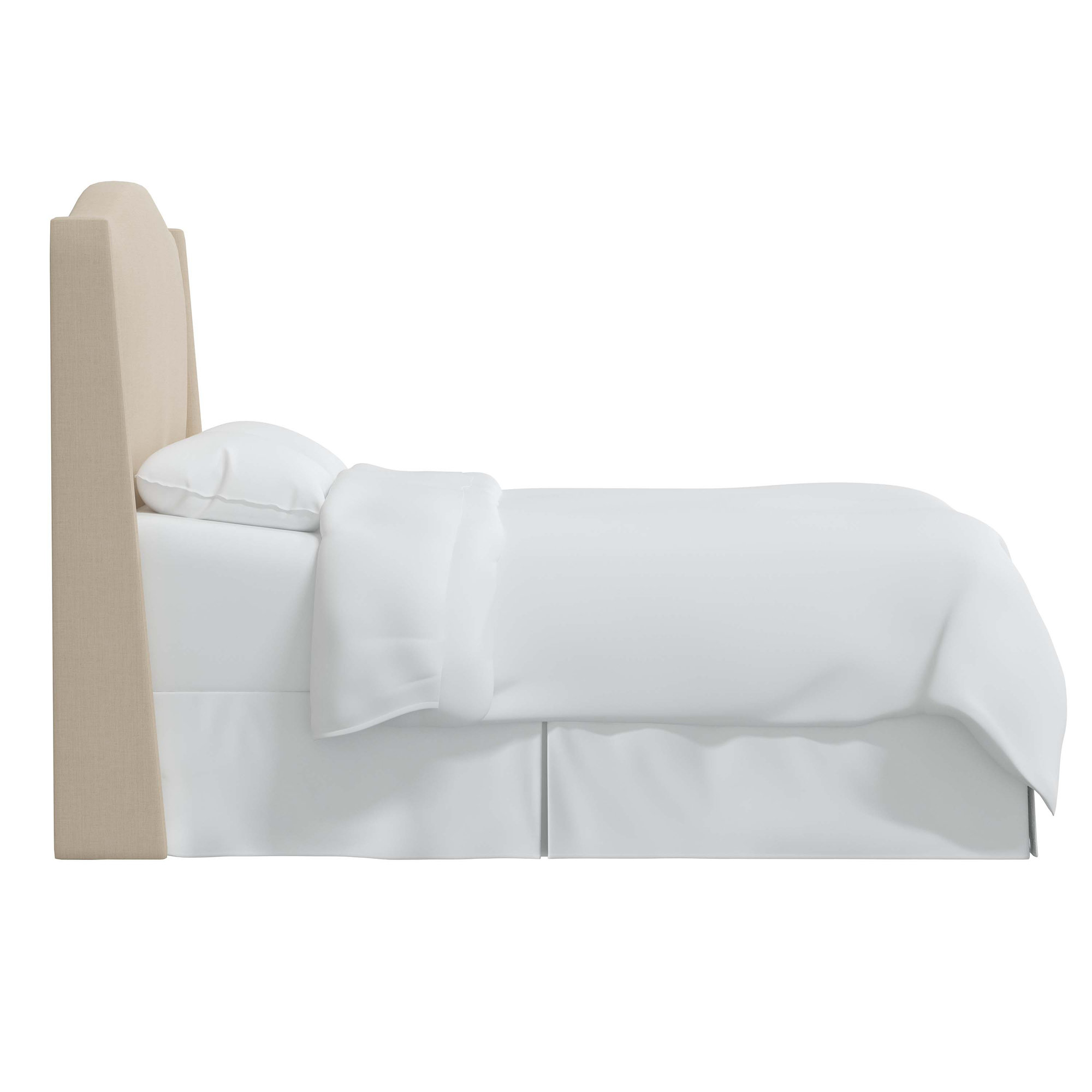 Byrd Upholstered Wingback Headboard, California King, Classic Linen Linen