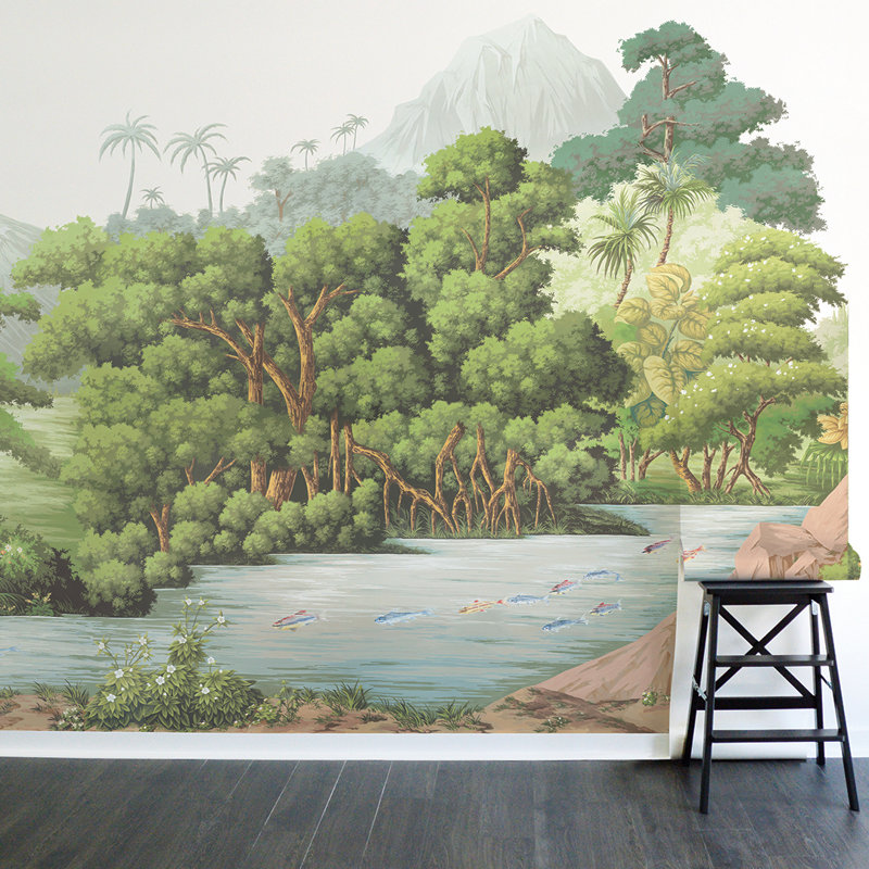 Utopia Jungle Bloom Peel and Stick Wall Mural, 108 x 156