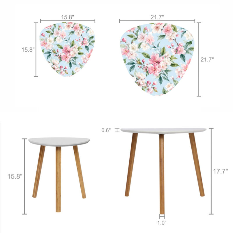Ensemble de 2 tables basses gigognes Triangle
