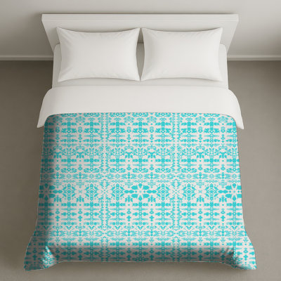 Housses de couette en damas bleu complexe