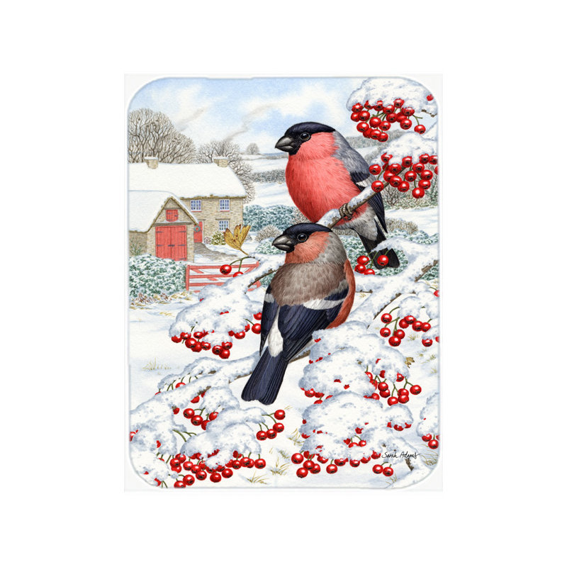 Planche à découper en verre trésors caroline Eurasian Bullfinch
