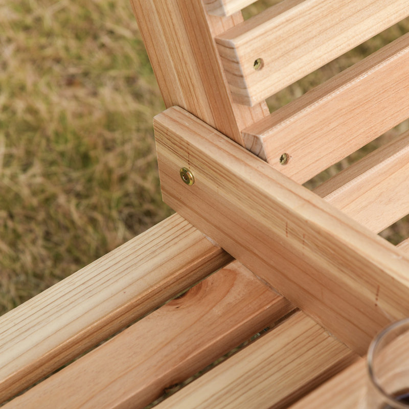 Balancelle en bois 3 places avec table basse et porte-gobelets