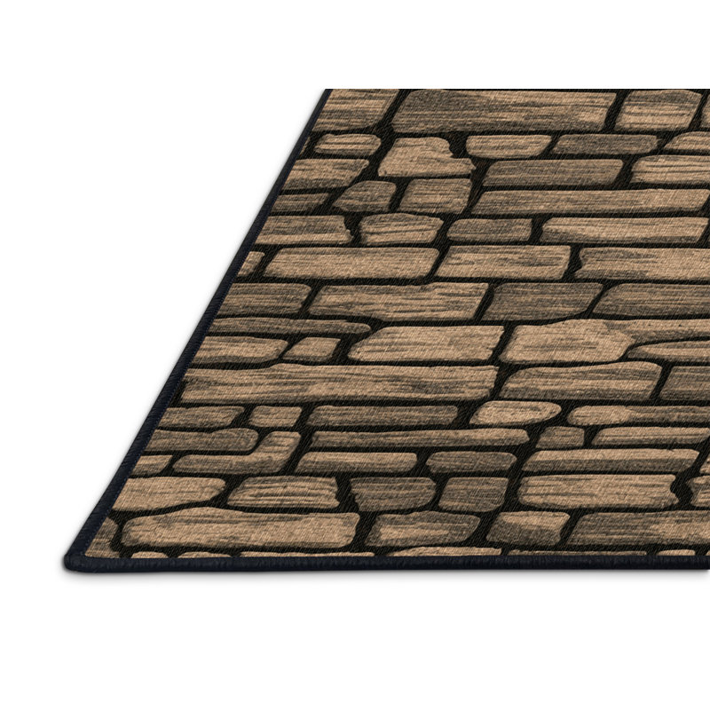 Washable Stone Walls Farm Area Rug, Runner 2' x 4'