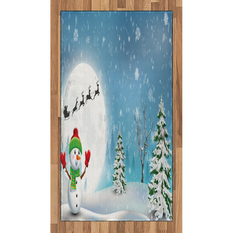 Christmas High Density Long Fiber Poly Threads Decorative Area Rug Carpet, Rectangle 2'7" x 5'