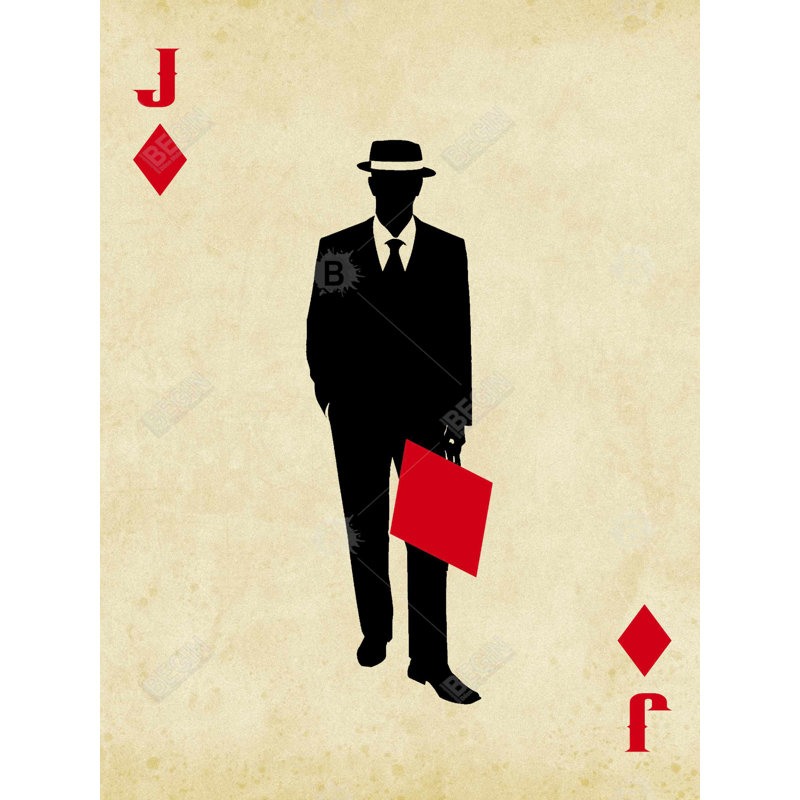 Jack of Diamonds - Toile encadrée pour homme, décor de grotte