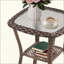Table d'appoint d'extérieur en osier, petite table de bout carrée en rotin pour terrasse