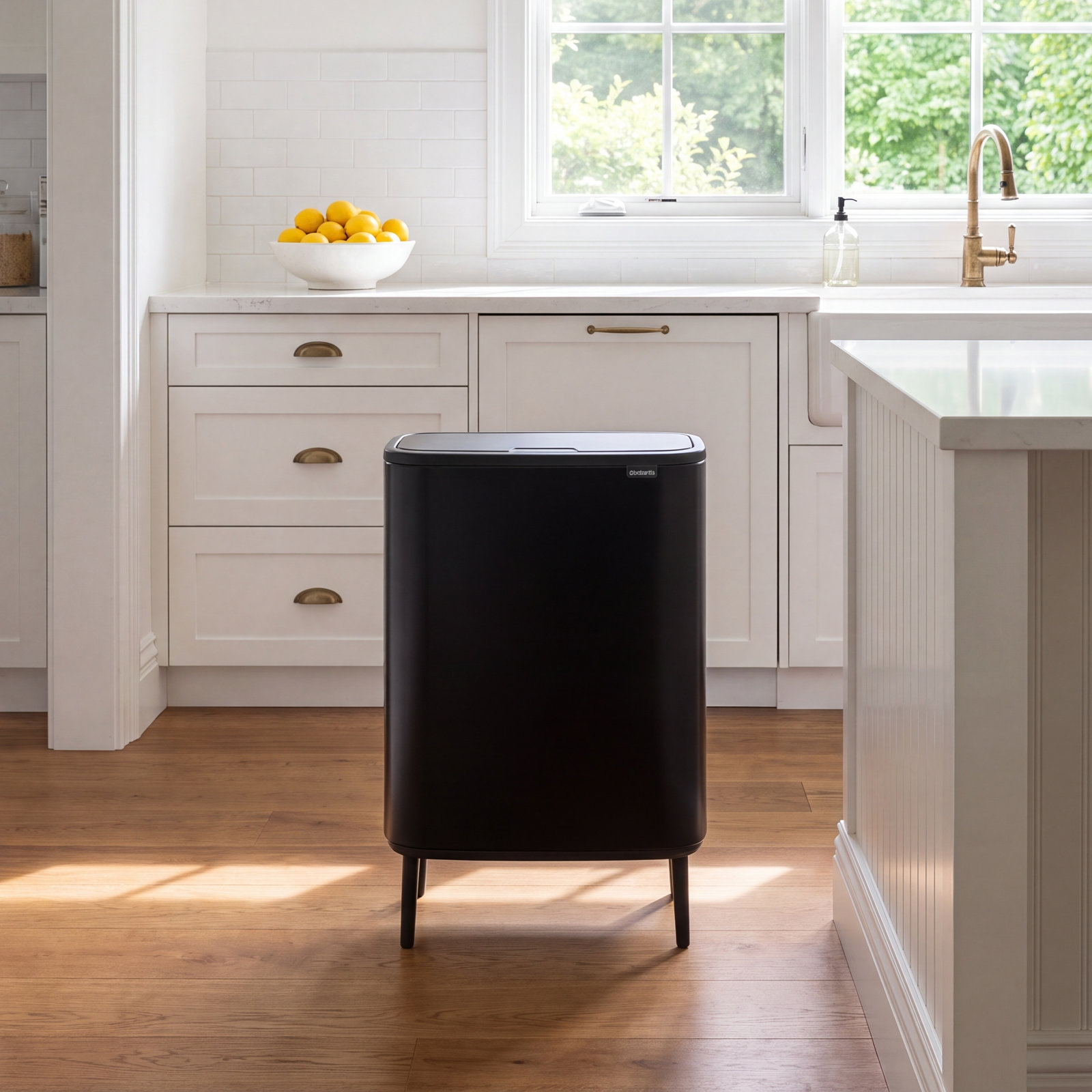 Brabantia Bo Hi Touch Dual Recycling Can, Matte Black