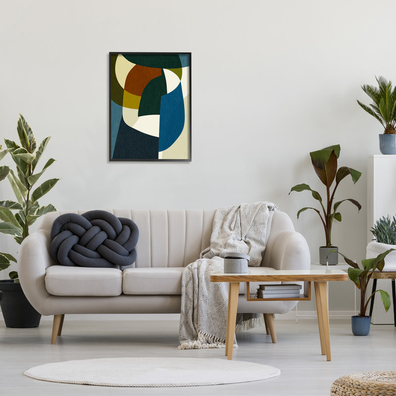 Ba-267 - Formes géométriques asymétriques encadrées sur bois par Victoria Barnes, Giclée encadrée noir minuit