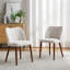 48cm Wide Modern Upholstered Dining Chair with Solid Wood Legs (Set of 4)