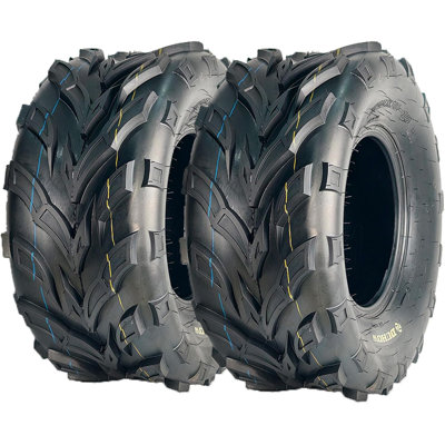 Ensemble de 2 pneus tout-terrain tubeless 22 x 10-10 4PR, pneus en caoutchouc durables tout-terrain pour un usage quotidien de remplacement de karting