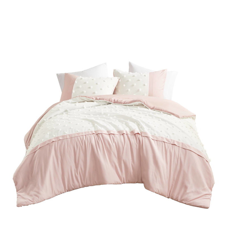 Housse de couette à pince 3 pièces rose