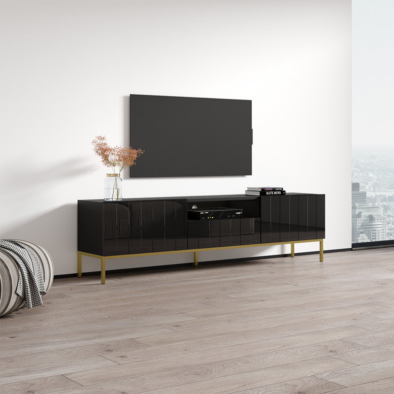 Meuble télé noir Elegante, Noir