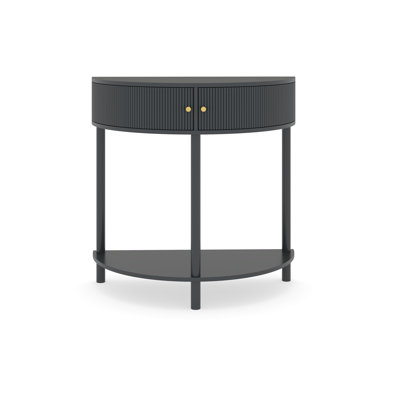 Modern 31.5" Fluted Semi-Circle Narrow Console Table