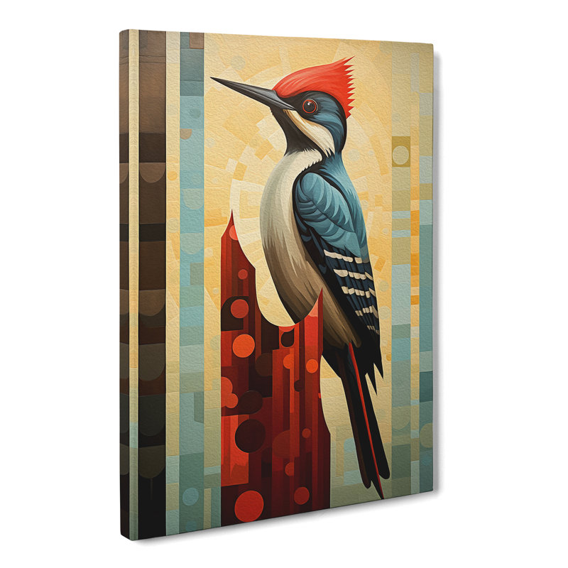 Woodpecker Geometric No.2 - Wrapped Canvas, 60cm H x 40cm W x 3cm D