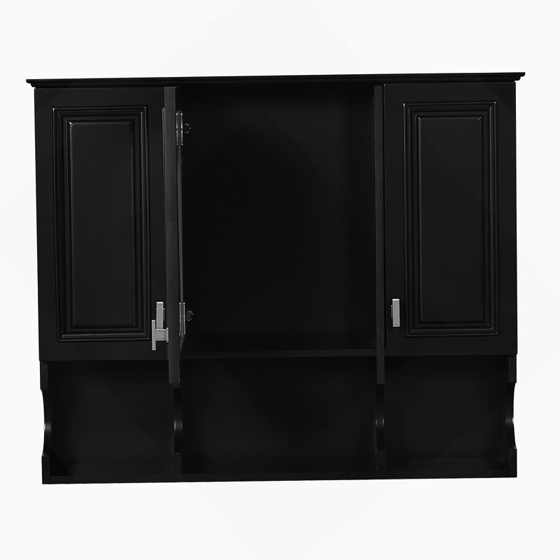 Armoire à pharmacie murale 35 po x 28 po, armoire de salle de bain moderne avec miroir, armoire à miroir avec tablettes ouvertes