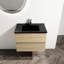 Meuble-lavabo de 30 po avec lavabo en céramique noire et 2 tiroirs à fermeture en douceur. Chêne. Lavabo moderne au design élégant et finition chêne, grand espace de rangement-1749530314-1749530315