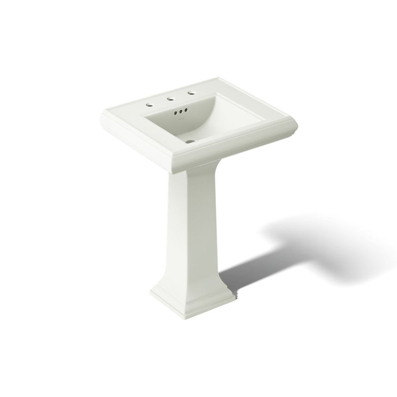 Memoirs 26.375" Tall Rectangular Pedestal Bathroom Sink with Overflow, Dune, Single Hole