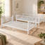 Lit superposé Twin XL avec cadre en métal tubulaire rond, sans sommier, blanc