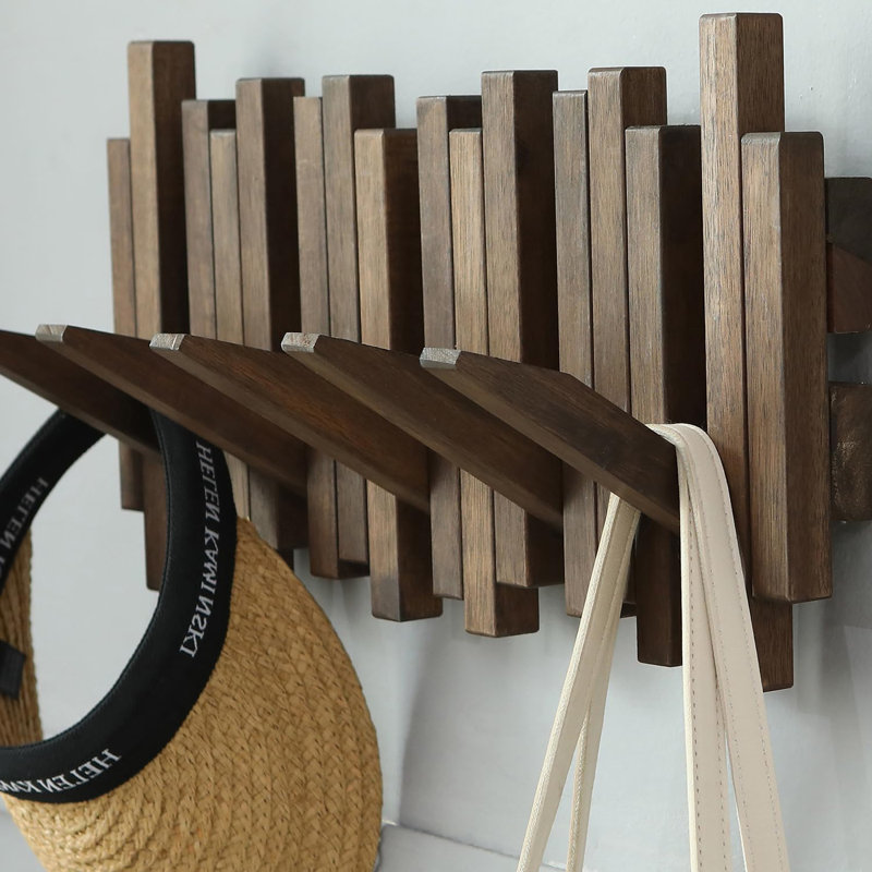 Portemanteaux mural en bois naturel