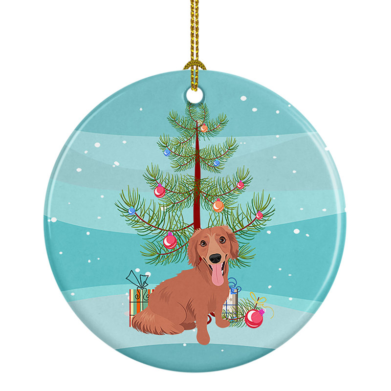 Ornement de Noël en céramique teckel rouge n ° 1, Chihuahua rouge # 1