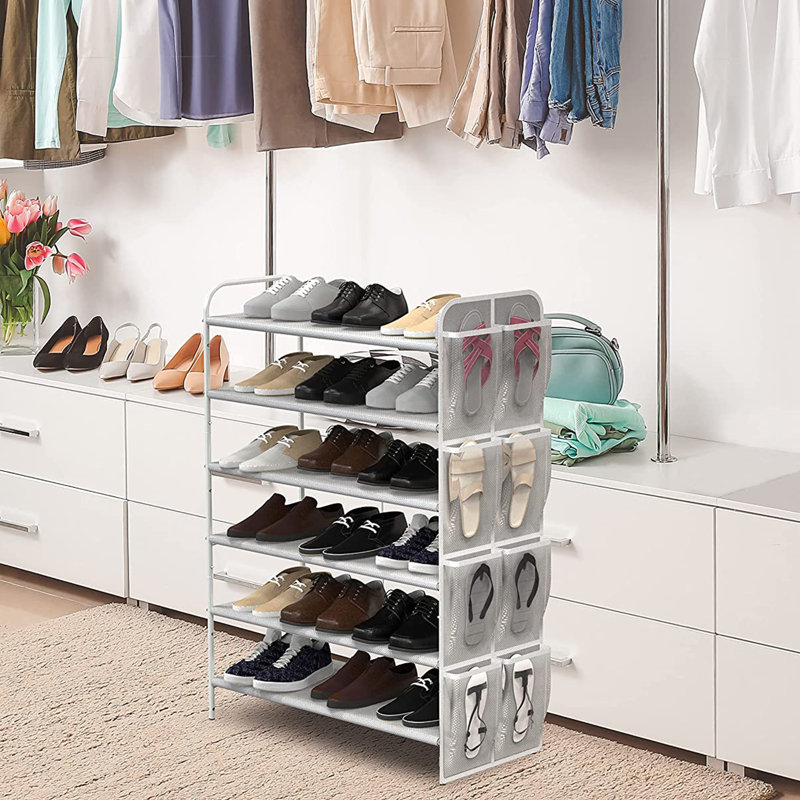 28 Pair Shoe Rack, Gray