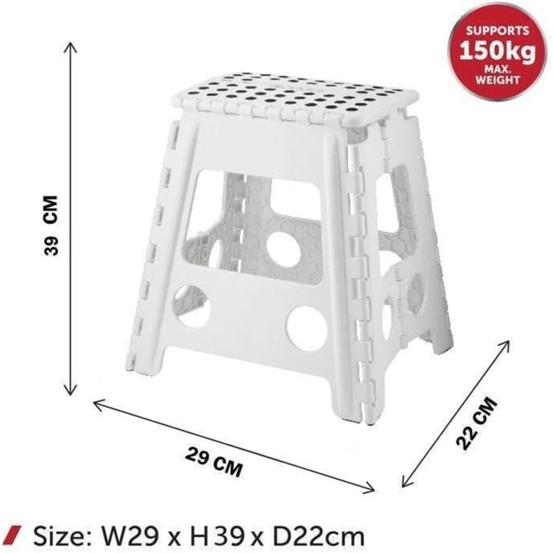 MantraRaj Folding Step Stool Lightweight Foldable for Kids (White, Large)