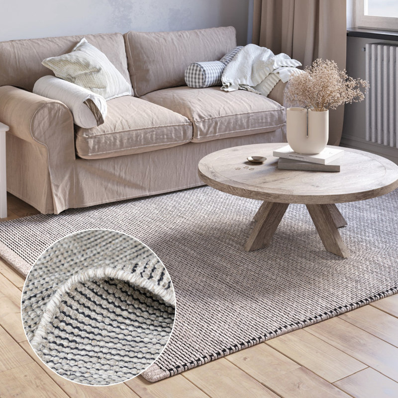 Norrita Striped Wool Hand Woven Area Rug, Runner 80 x 200cm