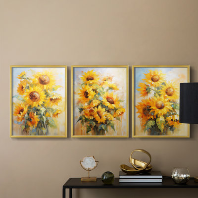 Étude florale CLV -Set de 3 estampes giclées encadrées -Prêt à