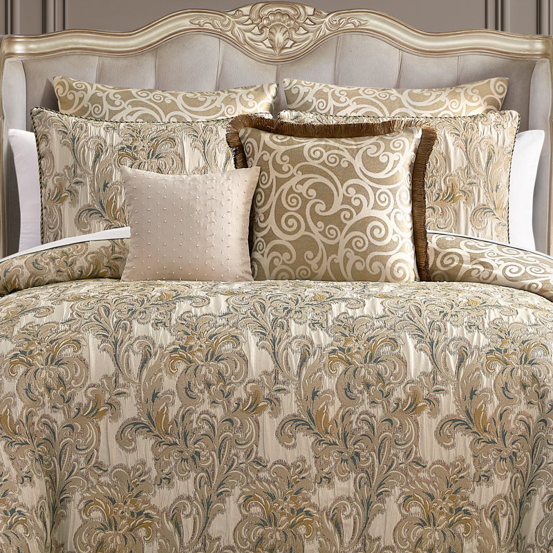 Arden Beige 8 Piece Comforter Set, Queen Comforter + 7  Additional Pieces 