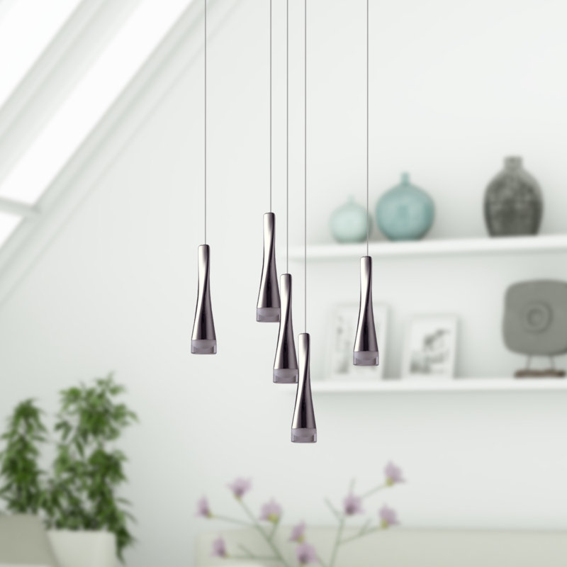 Mcarthur 5 - Light LED Cluster Pendant, Chrome