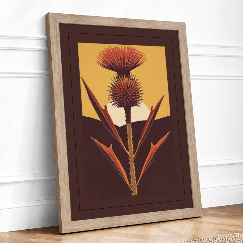 Geometric Thistle Botanical - Print, Oak, A4 - 29.7 x 21.0 cm