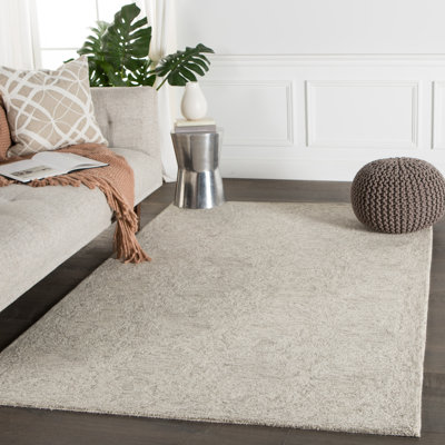 Tapis gris à motif géométrique en laine touffeté à la main picard pour l'intérieur
