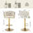 Swivel Adjustable Height Bar Stool with Woven Backs and Gold Base-115229942
