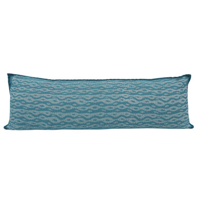 Artisan Hand Loomed Cotton Lumbar Pillow - Blue Ocean - 16"x48"