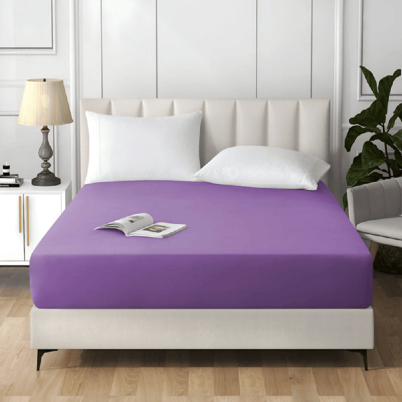 Angeliza Microfiber Brushed Fitted sheet , Double (4'6), Purple