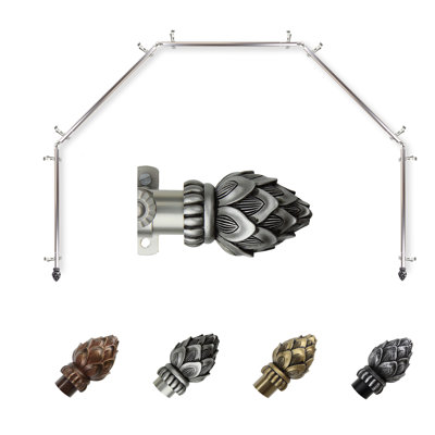 Ensemble de tringle à rideaux simple 5 pièces et quincaillerie pour baie vitrée