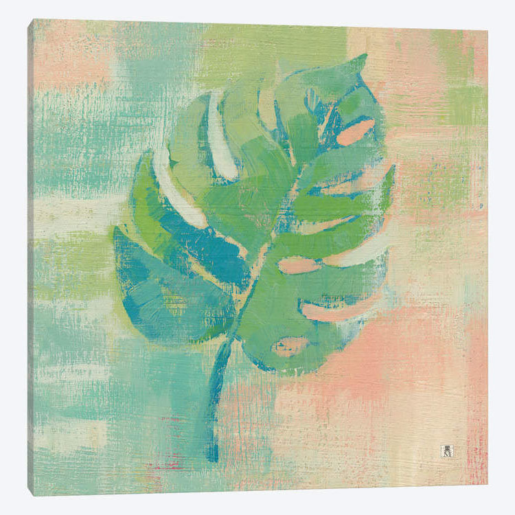« beach cove leaves i », impression sur toile, H 48 po x l 48 po x P 1,5 po, Toile tendue, Pas de tapis