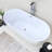 67" X 31.5" Freestanding Glossy White Acrylic Soaking Bathtub With Drain