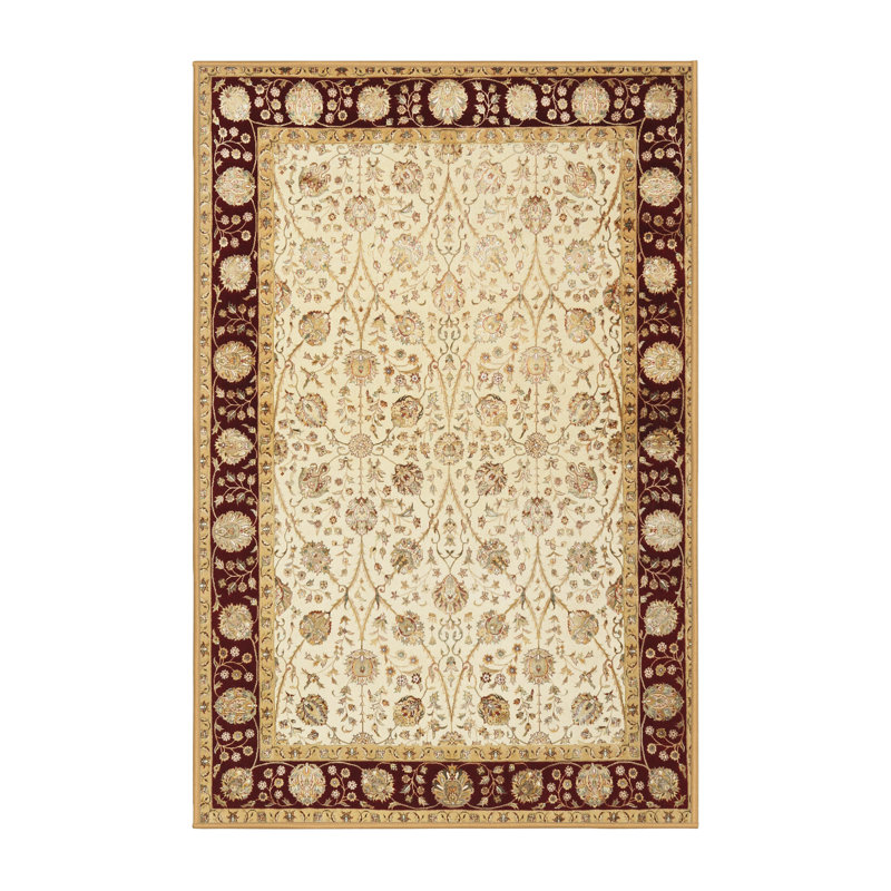 Tapis décoratif oriental Ivoire kasandra, Rectangle 5 pi x 7 pi