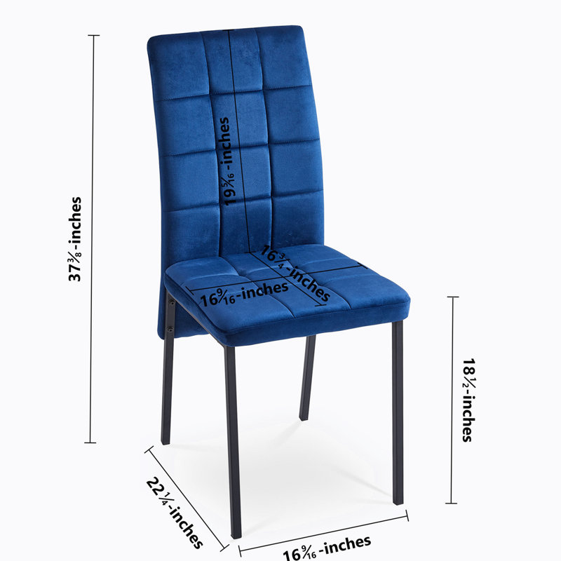 Chaise d'appoint Yoali, Bleu foncé, Noir