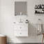 Ensemble de meuble-lavabo 24 po avec lavabo, armoire de rangement flottante avec portes et tiroirs, meuble-lavabo mural moderne avec surface peinte, blanc