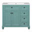  Vanity with Undermount Sink, Solid Wood Cabinet with 2 Drawers and Soft Closing Doors, Freestanding Unit, Teal