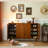 Vintage Cherry Wood Shoe Cabinet 32 Pair Shoe Storage Cabinet