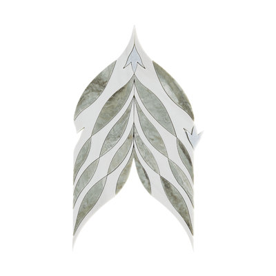 14" X 12" Green Nature Leaf Mosaic Floor And Wall Tile