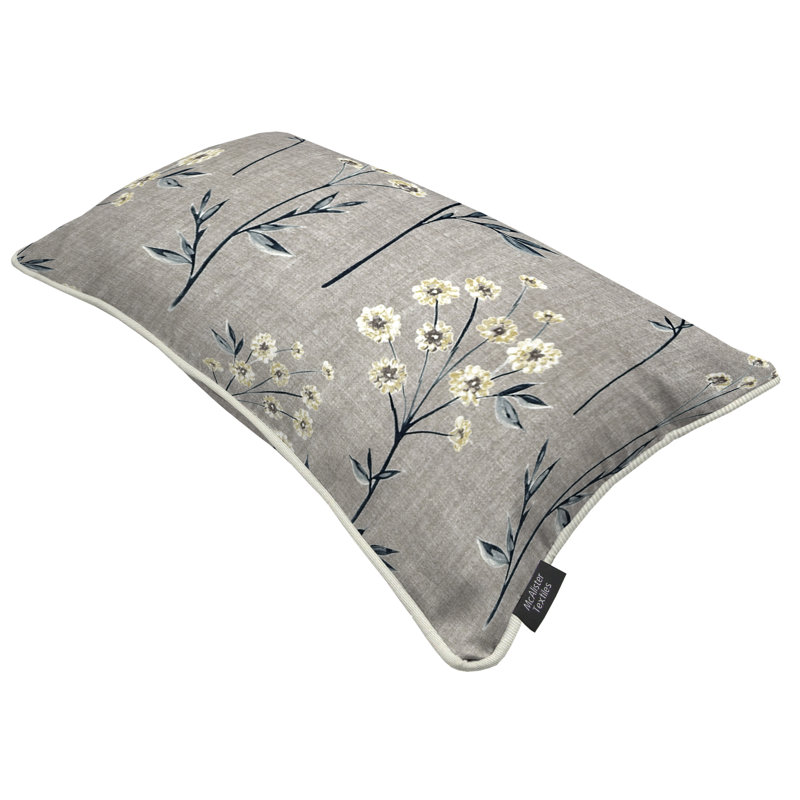 Froehlich Indoor / Outdoor Floral Cushion, Soft Grey, 50cm x 30cm