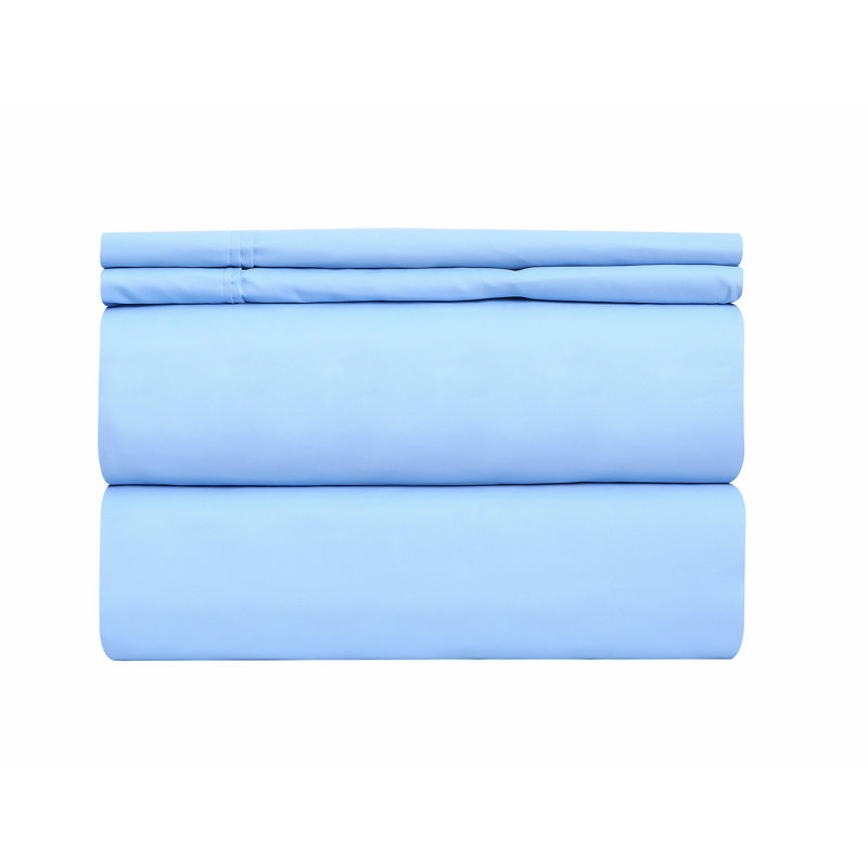 Microfiber Sheet Set, Full Sheet Set with 2 Pillowcases, Light Blue