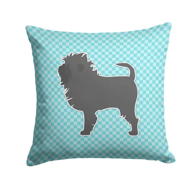 Coussin décoratif intérieur/extérieur affenpinscher, H 14 po x l 14 po x P 3 po, Bleu